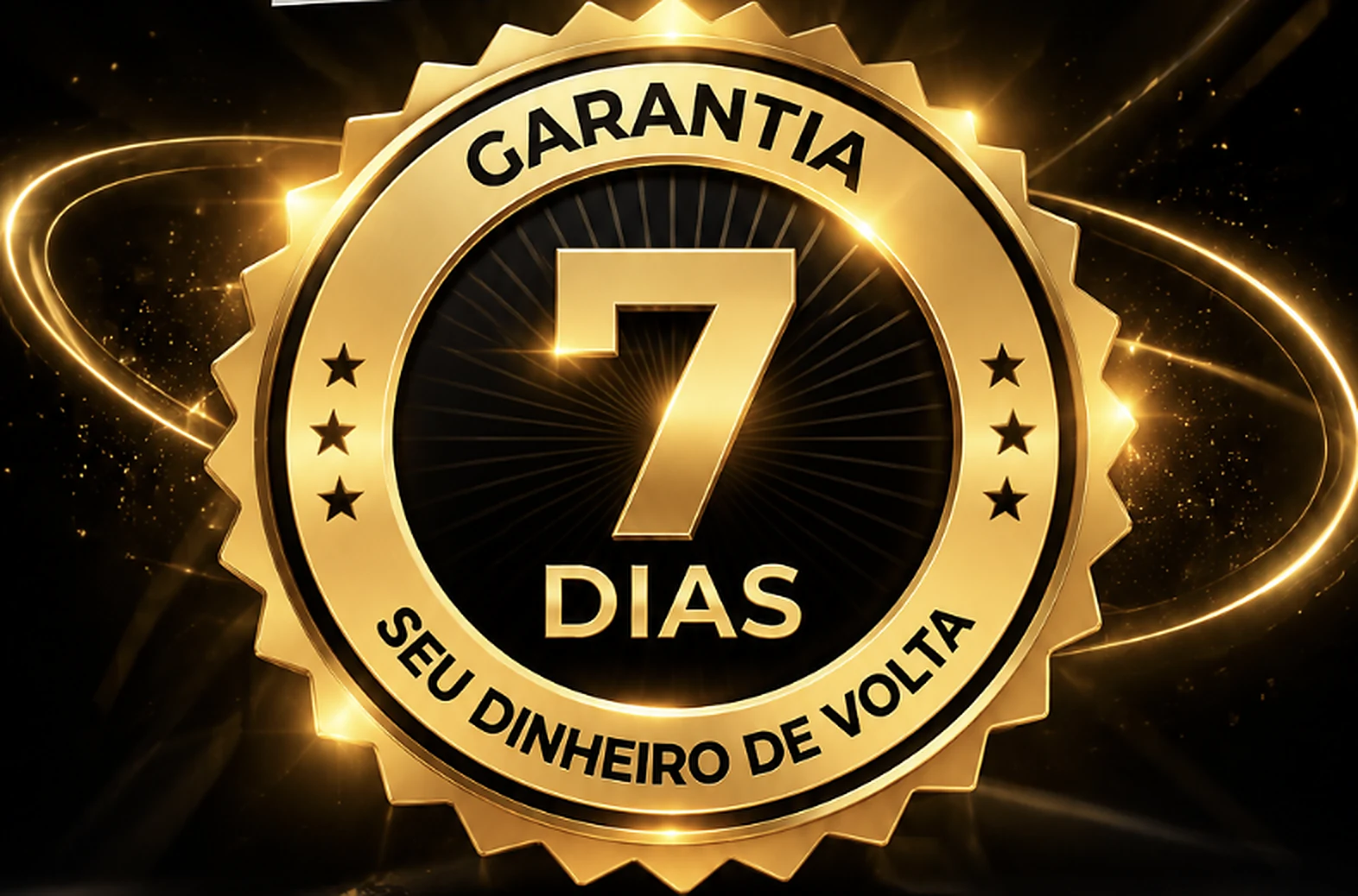Selo dourado: Garantia de 7 dias, seu dinheiro de volta